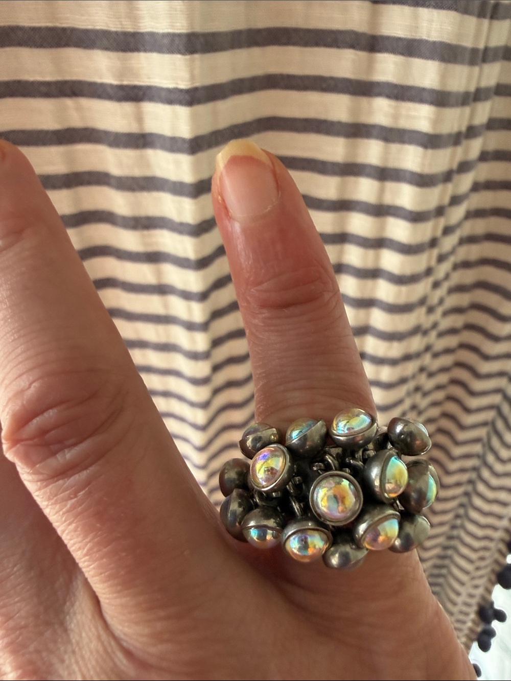 Swatch Vintage Bijoux ‘Love Explosion’ Cluster Statement Ring Size 6